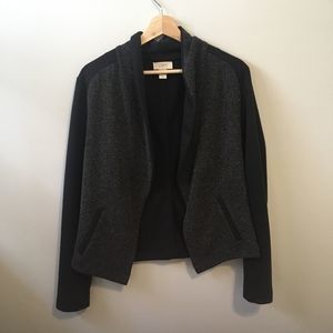 Loft Black Gray Open Sweater Blazer | Medium